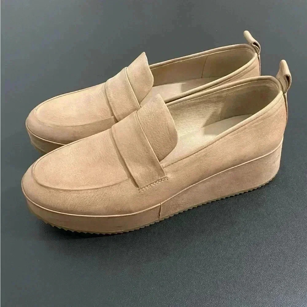 Eileen Fisher Tan Platform Loafers